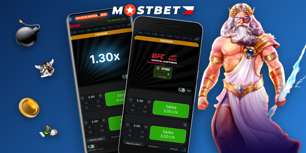 Průběh kola Aviator v Mostbet s rostoucím multiplikátorem přes 3.20x