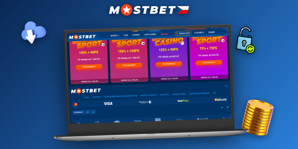 Mostbet casino bonus zobrazen na notebooku a mobilu vedle sebe