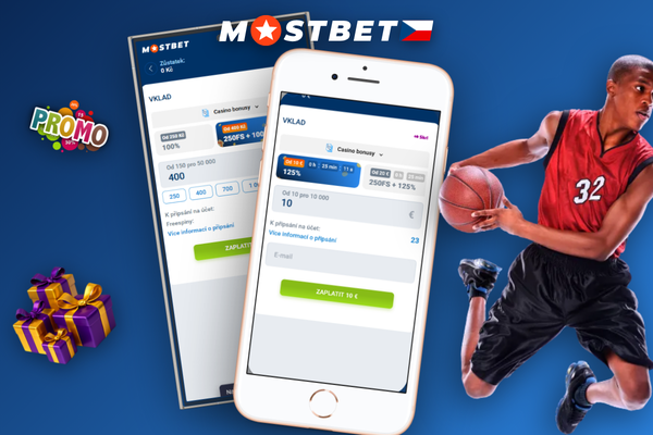 Mostbet pokladna s výběrem platební metody a polem pro promo kód k bonusu