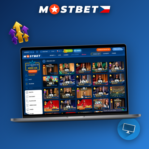 Mostbet desktop klient otevřený na notebooku se sportovními kurzy a bočním menu